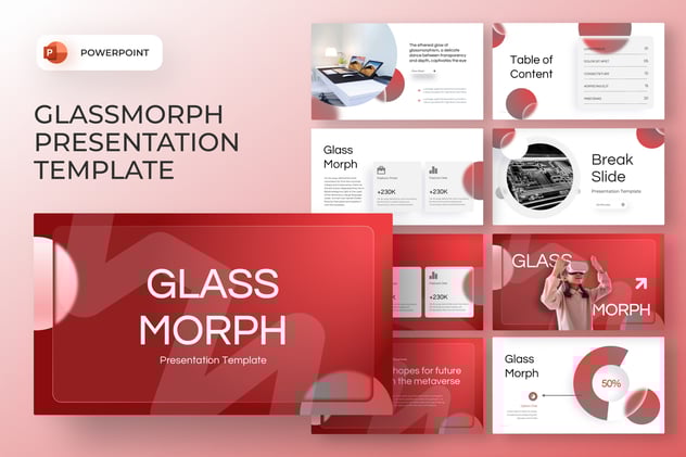 玻璃形态执行商务风格PPT模板 - 顶尖PPT