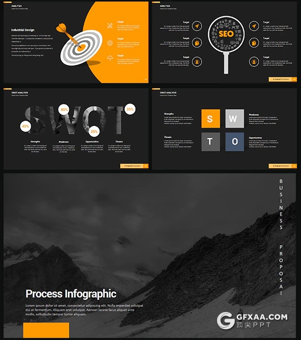 118页扁平化欧美商务风格年终工作汇报ppt模板 多种主题配色 - 顶尖PPT