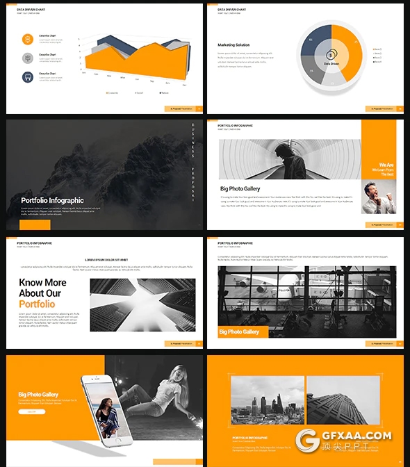 118页扁平化欧美商务风格年终工作汇报ppt模板 多种主题配色 - 顶尖PPT