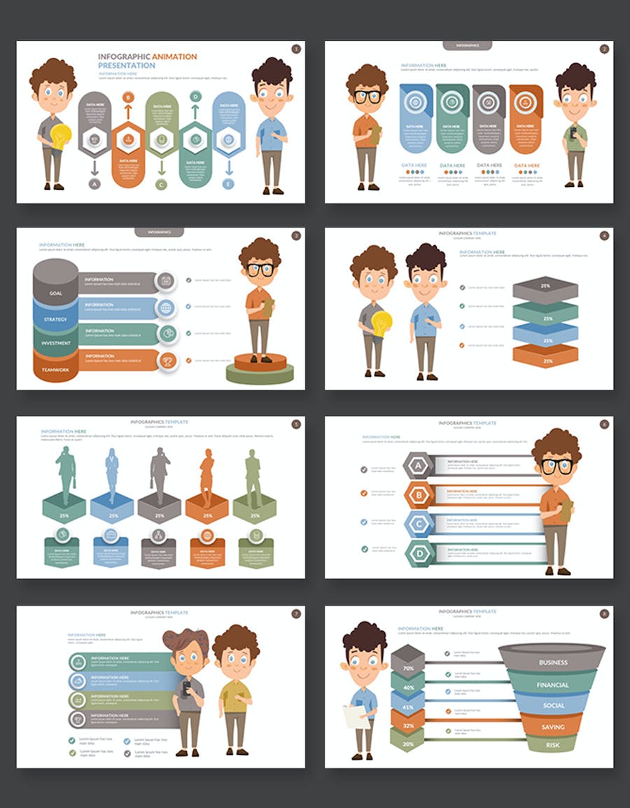 信息图表展示数据可视化方案Keynote模板 - 顶尖PPT
