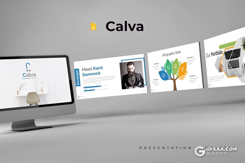 32页商务风格年终汇报工作计划Google slides模板 5种配色 - 顶尖PPT