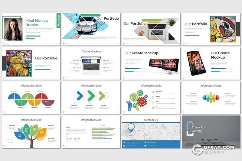 32页商务风格年终汇报工作计划Google slides模板 5种配色 - 顶尖PPT