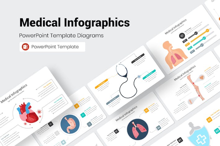 医疗医学图形医学课件PPT人体内部各个器官展示介绍PPT图形模板 - 顶尖PPT