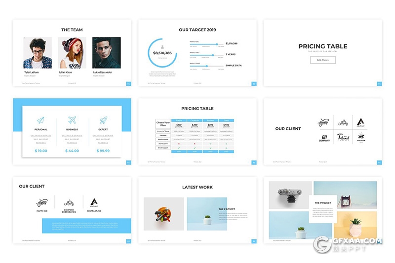 49页蓝色简约商务PPT办公环境工作总结ppt模板 - 顶尖PPT