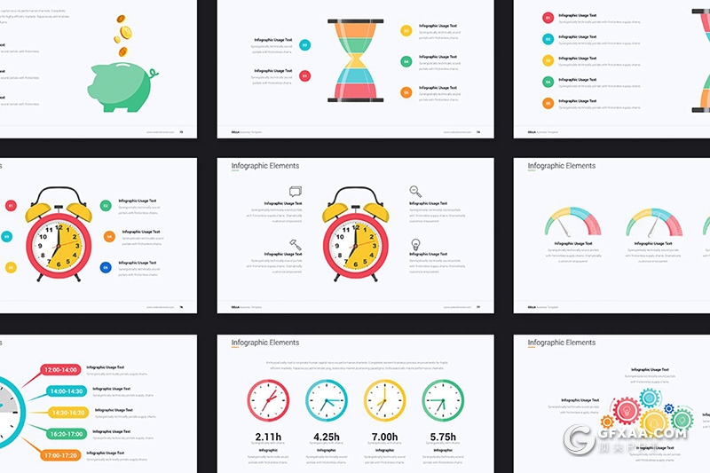 128页彩色商务图形设计keynote年终工作汇报keynote模板 - 顶尖PPT