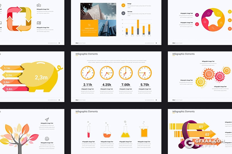 128页彩色商务图形设计keynote年终工作汇报keynote模板 - 顶尖PPT