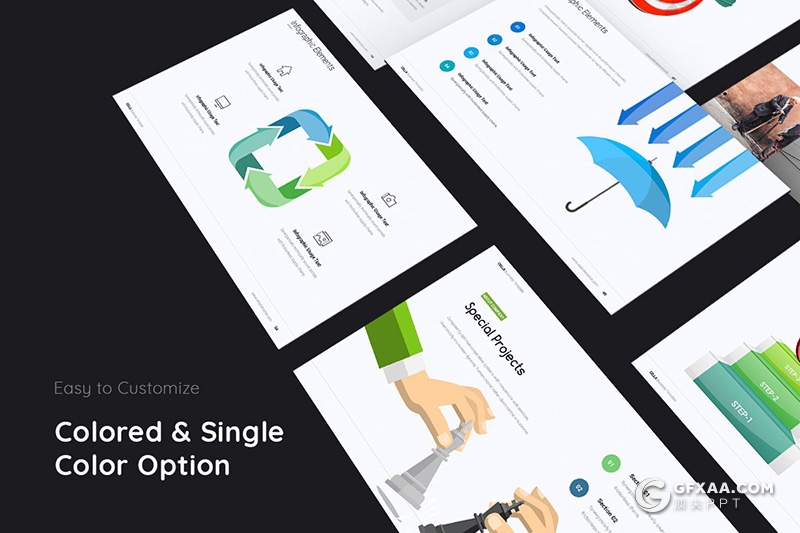 128页彩色商务图形设计keynote年终工作汇报keynote模板 - 顶尖PPT