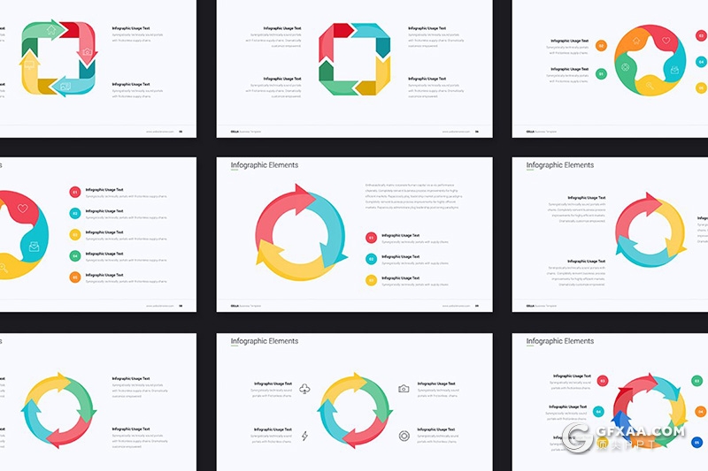 128页彩色商务图形设计keynote年终工作汇报keynote模板 - 顶尖PPT