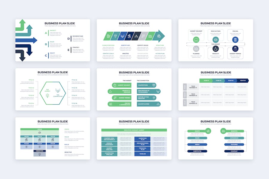 商业战略计划书规划方案信息图形PPT模板 - 顶尖PPT