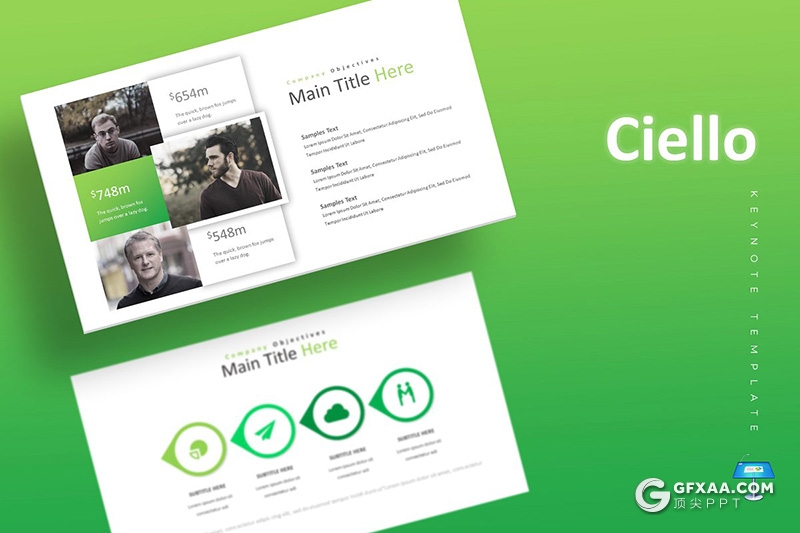 30页国外精美设计商务工作汇报团队展示keynote模板 5种配色 - 顶尖PPT