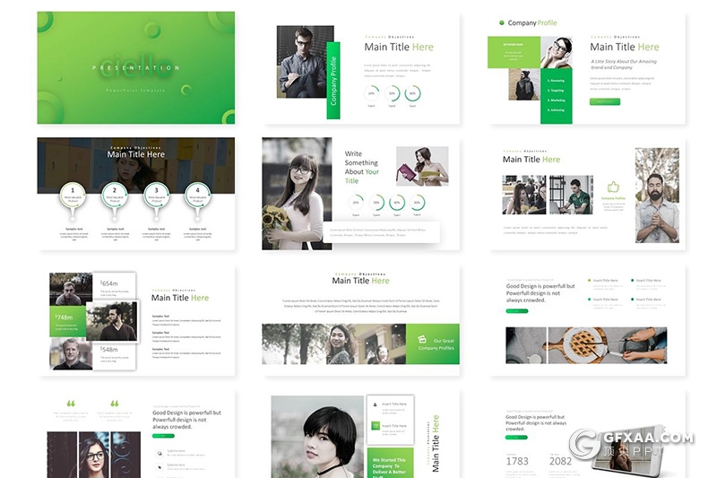 30页国外精美设计商务工作汇报团队展示keynote模板 5种配色 - 顶尖PPT