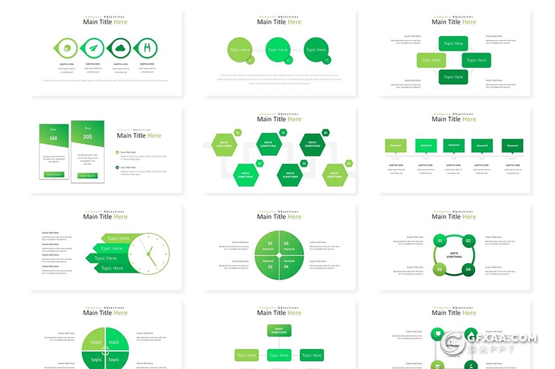 30页国外精美设计商务工作汇报团队展示keynote模板 5种配色 - 顶尖PPT