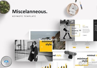 30页时尚模特摄影展示数据分析keynote模板 5种主题配色 - 顶尖PPT