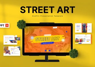 街头艺术涂鸦风格PPT模板 - 顶尖PPT