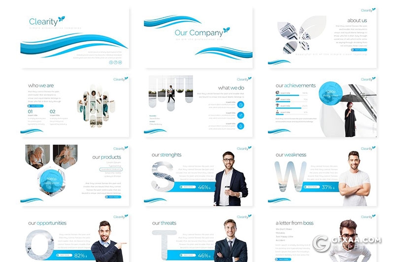 30页商务风格SWOT团队人员介绍通用ppt模板 5种主题配色 - 顶尖PPT