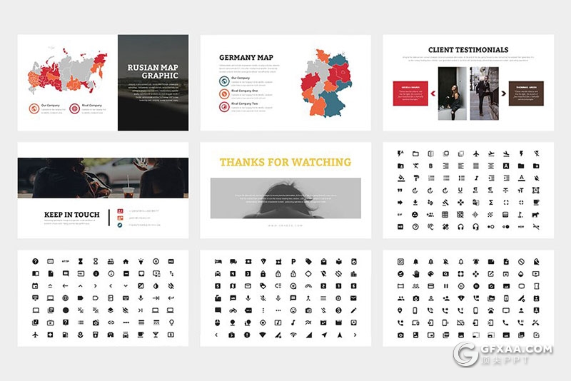 62页黑白两种底色扁平化商务通用PPT模板 - 顶尖PPT