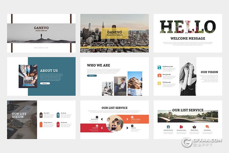 62页黑白两种底色扁平化商务通用PPT模板 - 顶尖PPT