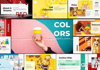 57页色彩艺术模特写真展示PPT模板 - 顶尖PPT