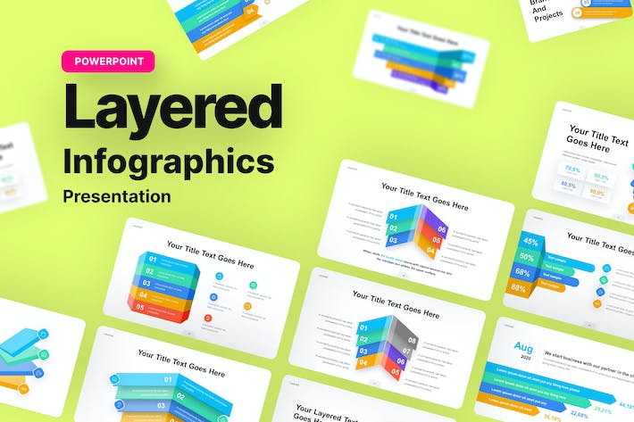 彩色分层信息图形PPT模板 - 顶尖PPT