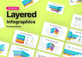 彩色分层信息图形PPT模板 - 顶尖PPT