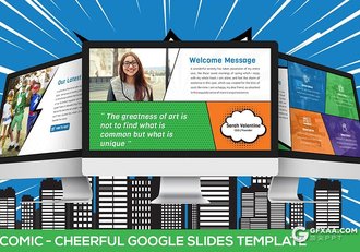 30页卡通漫画风格Google slides模板 6种配色2种尺寸规格 - 顶尖PPT