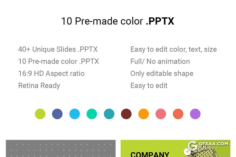 44页扁平化商务工作总结计划ppt模板 10种XML配色文件 - 顶尖PPT