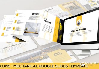 30页3种配色机械工程企业介绍工作汇报Google slides模板 2种尺寸规格 - 顶尖PPT