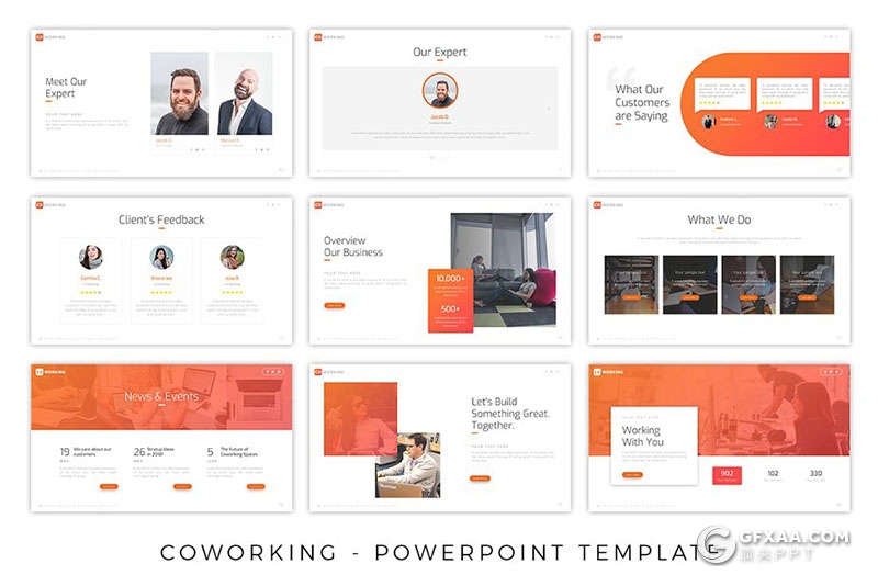 65页工作环境团队介绍工作汇报通用ppt模板 10种主题配色20种XML配色文件 - 顶尖PPT