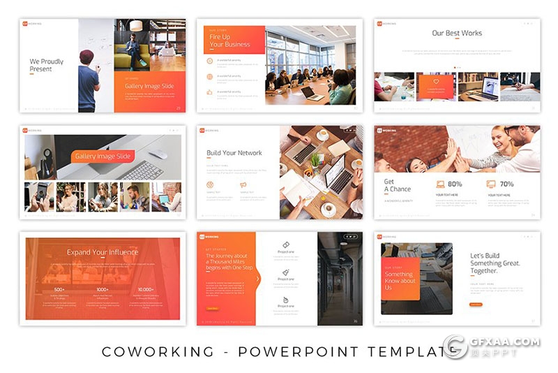 65页工作环境团队介绍工作汇报通用ppt模板 10种主题配色20种XML配色文件 - 顶尖PPT