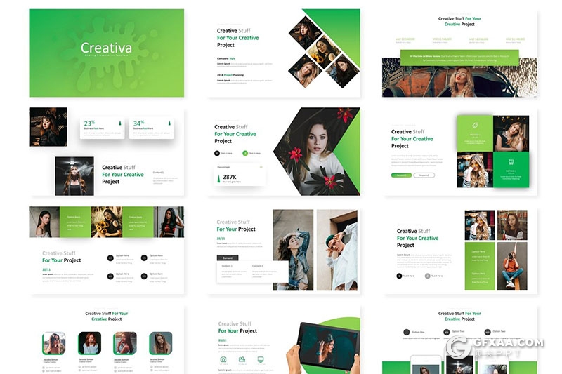 30页精美图形团队介绍个人工作总结keynote模板 5种配色 - 顶尖PPT