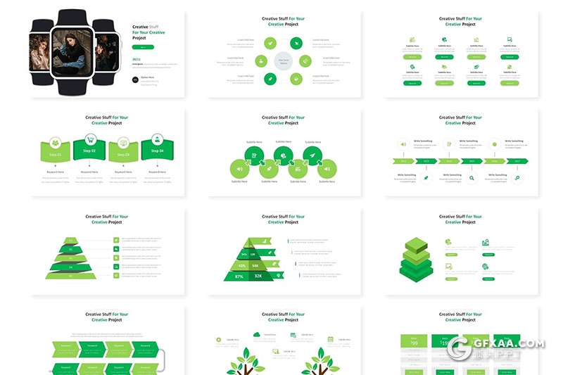 30页精美图形团队介绍个人工作总结keynote模板 5种配色 - 顶尖PPT