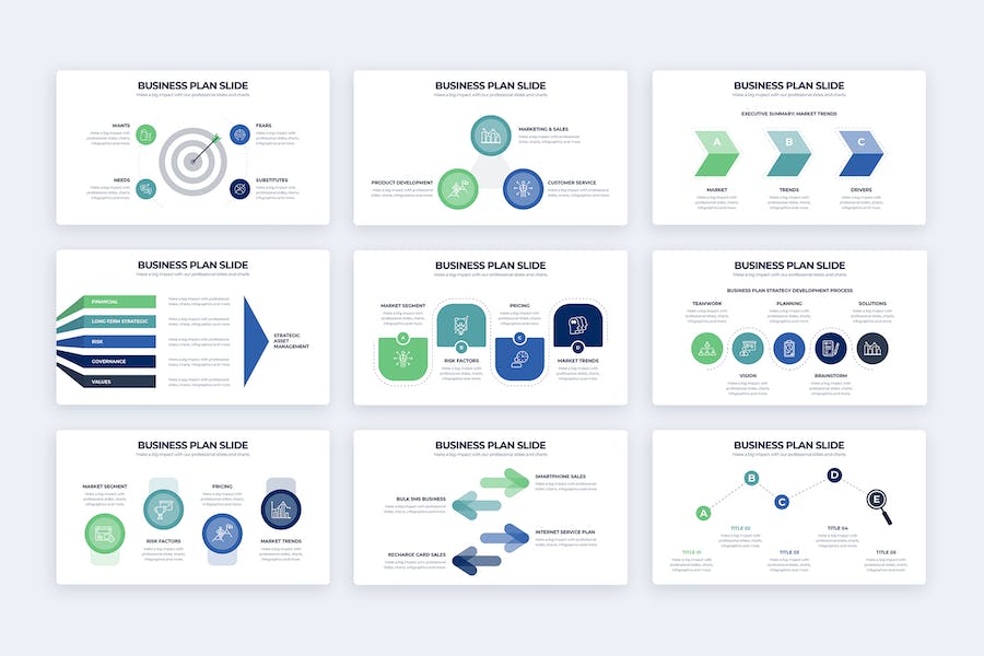 商业战略计划书规划方案信息图形PPT模板 - 顶尖PPT