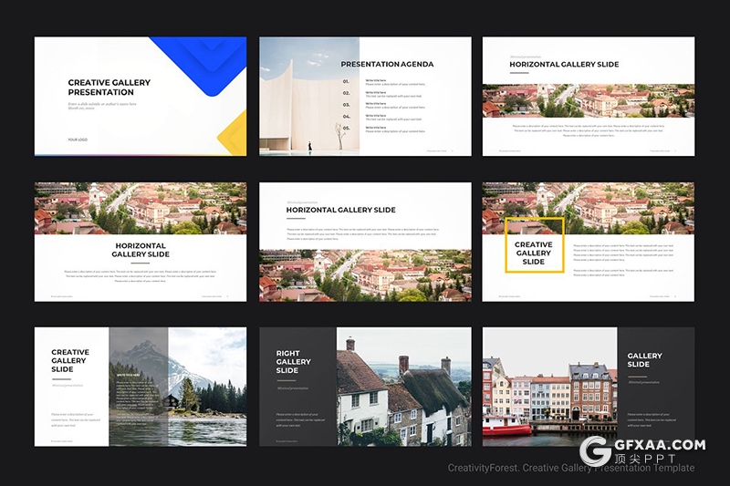 133页城市风景人物景物摄影展示PPT模板 2种尺寸规格 - 顶尖PPT