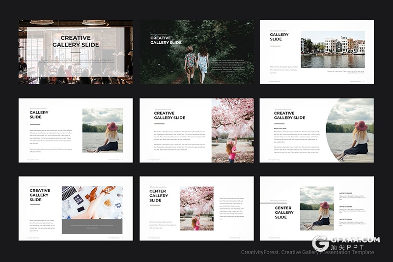 133页城市风景人物景物摄影展示PPT模板 2种尺寸规格 - 顶尖PPT