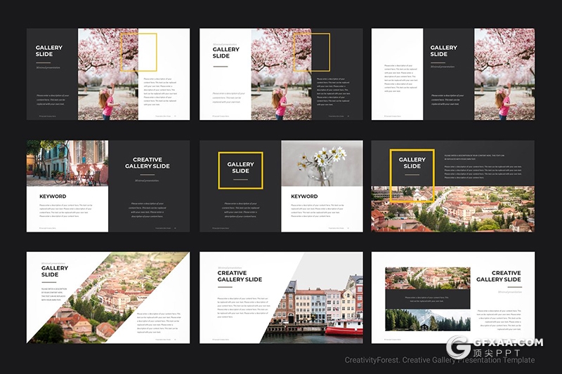 133页城市风景人物景物摄影展示PPT模板 2种尺寸规格 - 顶尖PPT