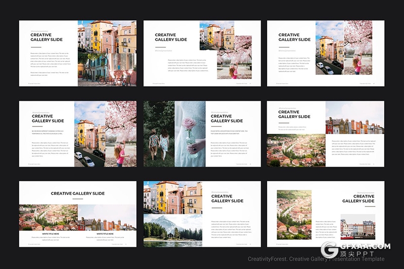 133页城市风景人物景物摄影展示PPT模板 2种尺寸规格 - 顶尖PPT