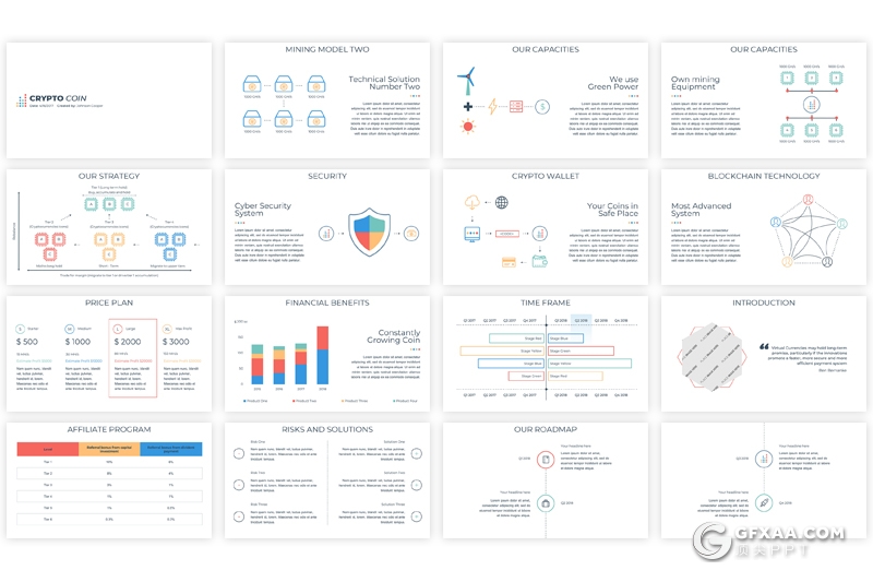 46页简约创意线条图形设计工作汇报ppt模板 - 顶尖PPT