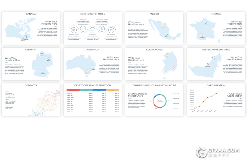 46页简约创意线条图形设计工作汇报ppt模板 - 顶尖PPT