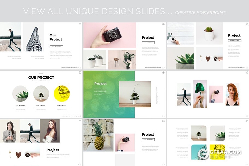 105页国外简约风格图文混搭文艺范PPT模板 - 顶尖PPT