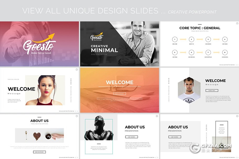 105页国外简约风格图文混搭文艺范PPT模板 - 顶尖PPT