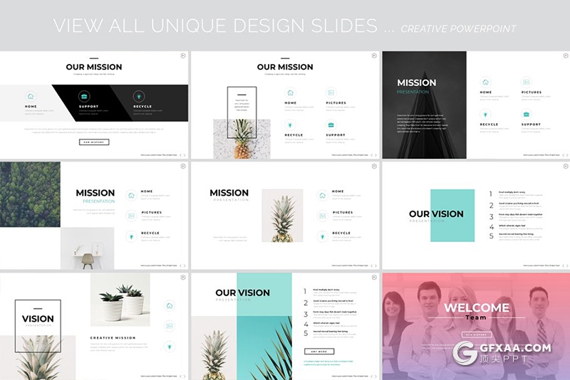 105页国外简约风格图文混搭文艺范PPT模板 - 顶尖PPT