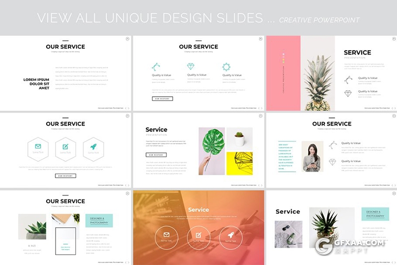 105页国外简约风格图文混搭文艺范PPT模板 - 顶尖PPT