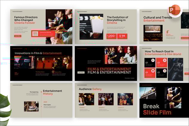 电影与娱乐项目市场调研分析PPT模板 - 顶尖PPT