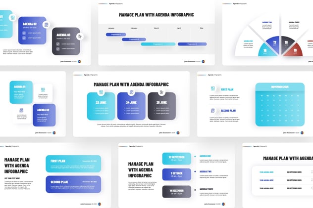 可视化议程信息图形PPT模板 - 顶尖PPT