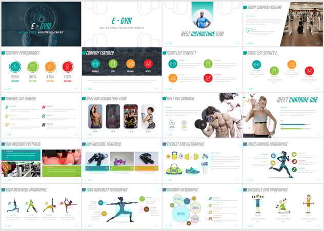 健身锻炼市场数据分析keynote模板 - 顶尖PPT