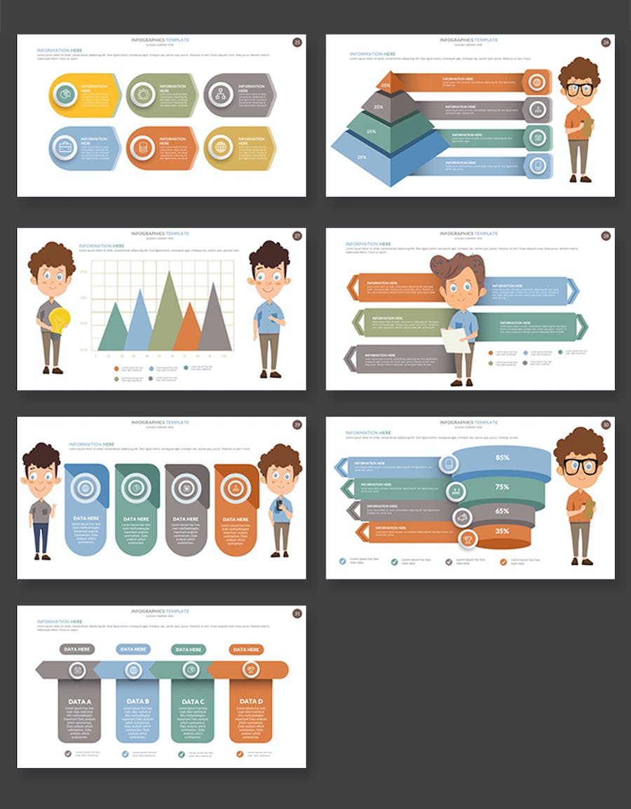 信息图表展示数据可视化方案Keynote模板 - 顶尖PPT