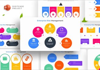 彩色企业风险管理信息图形PPT模板 - 顶尖PPT