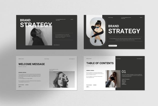 极简时尚品牌战略PPT模板 - 顶尖PPT