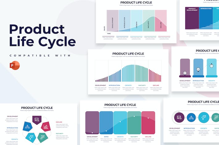 产品研发生命周期管理信息图形PPT模板 - 顶尖PPT