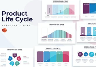 产品研发生命周期管理信息图形PPT模板 - 顶尖PPT